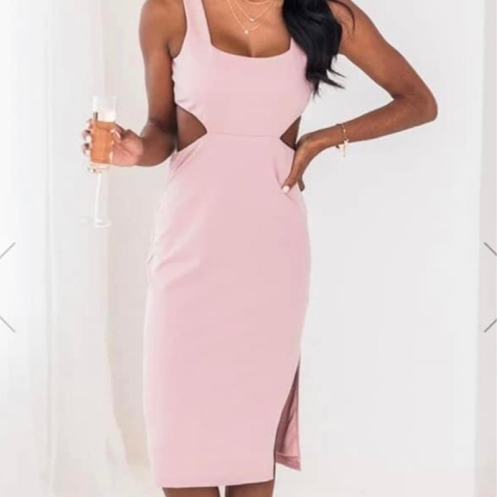 Brand new blush cut out dress